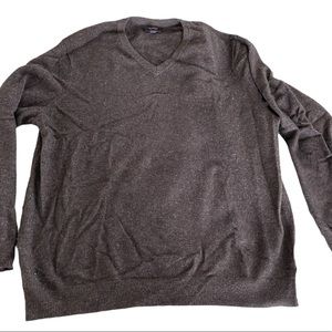 XXL Club Room charcoal gray cashmere v-neck sweater
